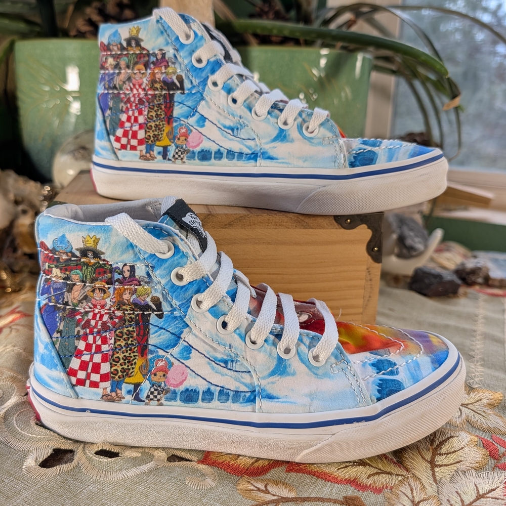 Vans One Piece Anime Kids High-Top Sneakers with Colorful Graphics